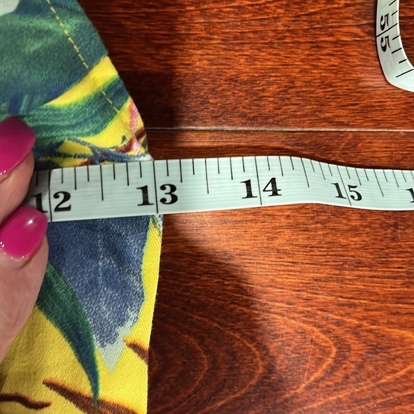 Zara Basic Bodycon Dress S Pink Yellow Tropical Open Back Fitted Racerback Mini - Picture 8 of 10